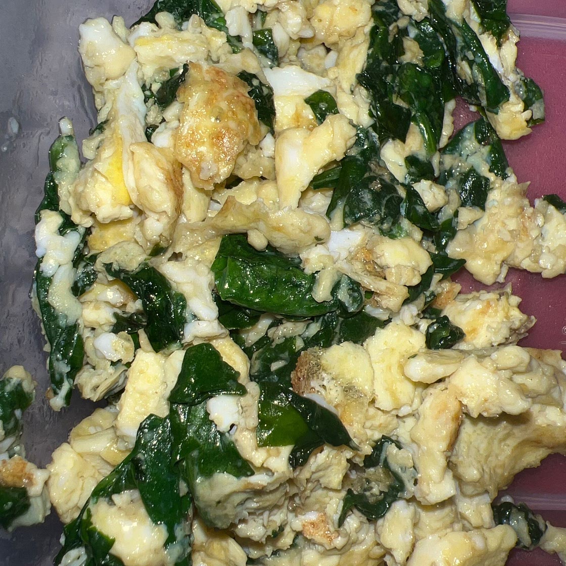 Scrambled Eggs with Spinach and Feta