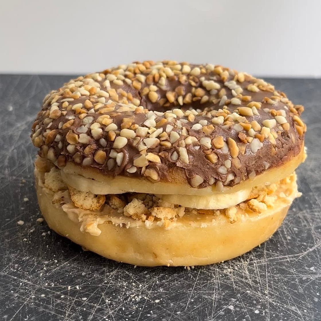 Peanut butter chocolate donut sandwich