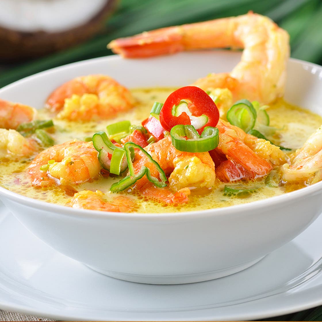 Curry de lotte et crevettes