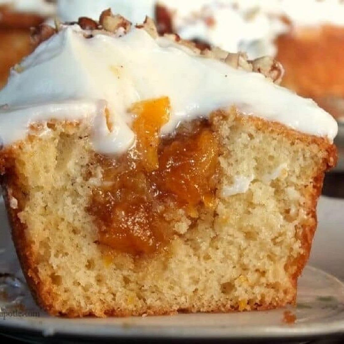 Filled Peach Cupcakes