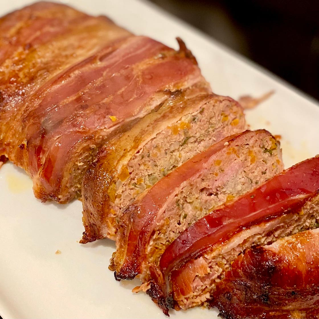 Bacon-wrapped meatloaf