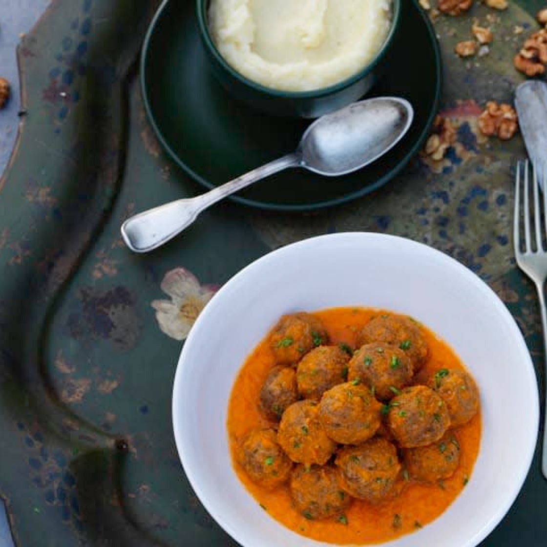 Nut Balls in Tomato Sauce