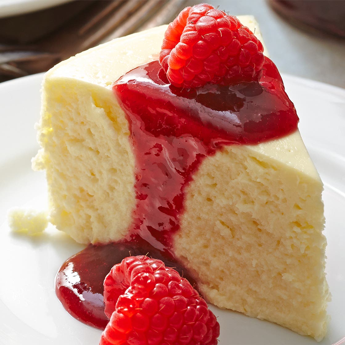 Slow cooker lemon-raspberry cheesecake