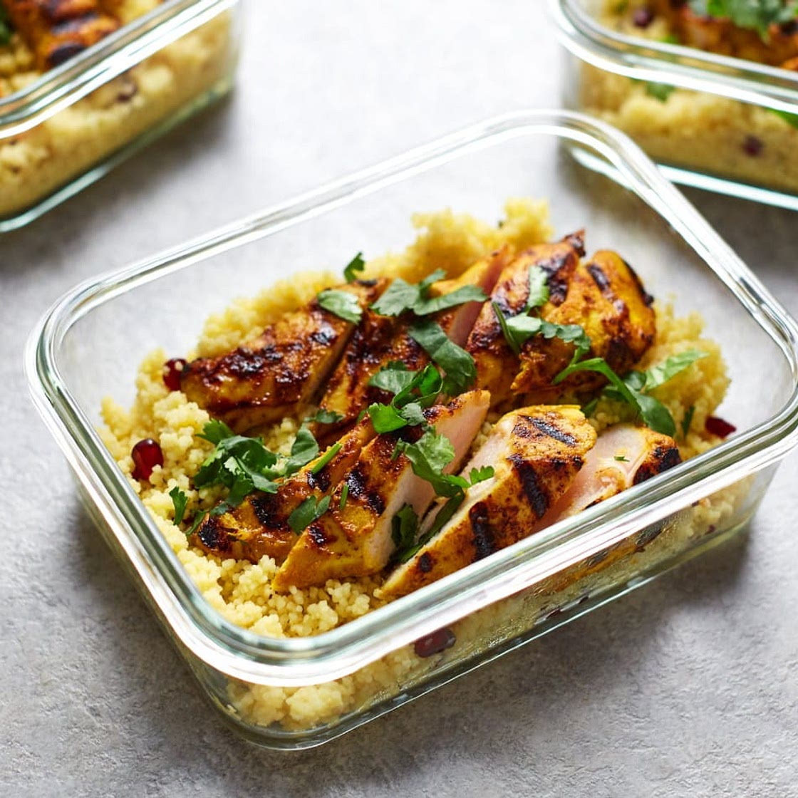 Receta de pollo picante con cuscús para llevar