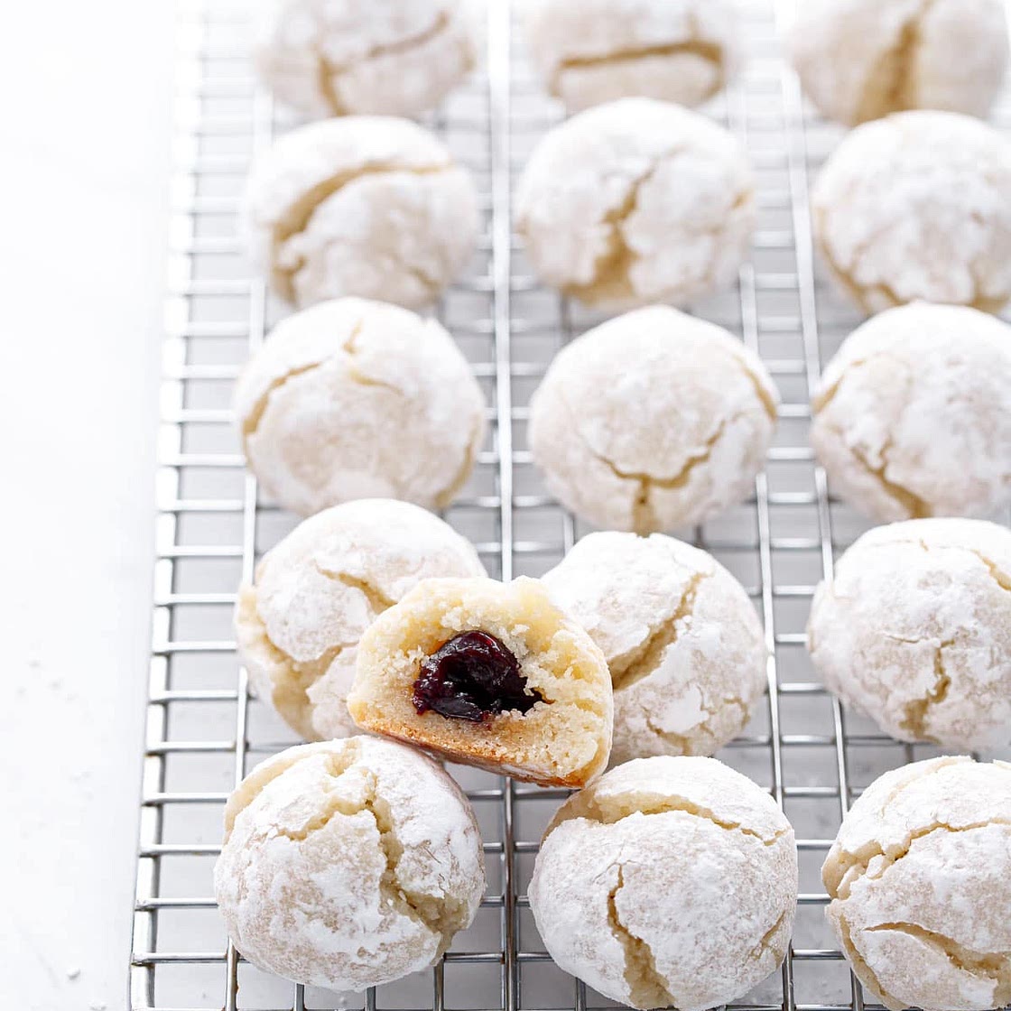 Stuffed Cherry Amaretti Cookies