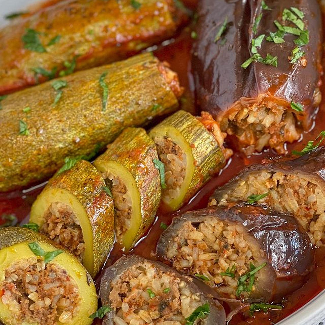Squash and eggplant mahshi