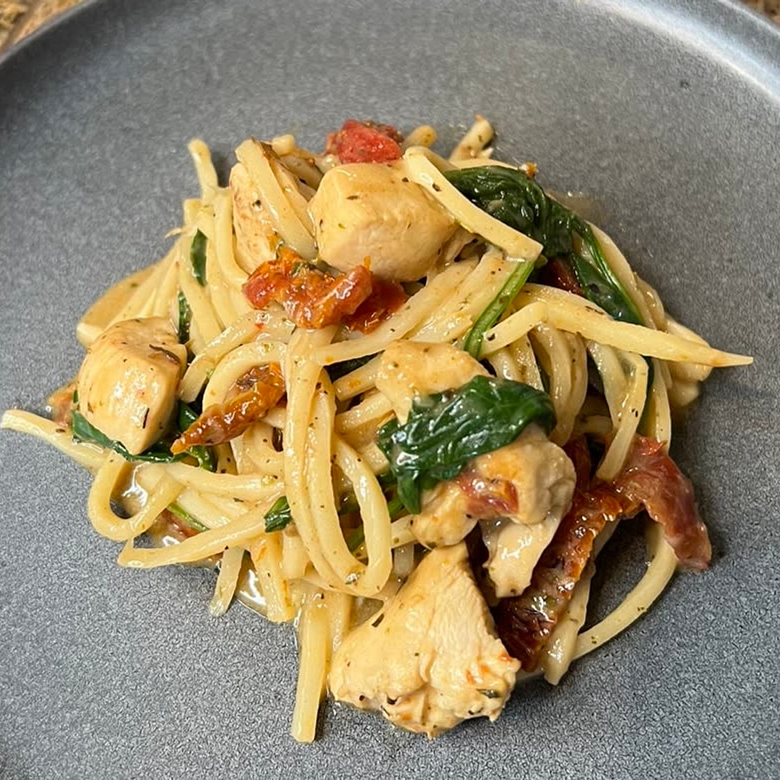 Low Carb Creamy Tuscan Pasta