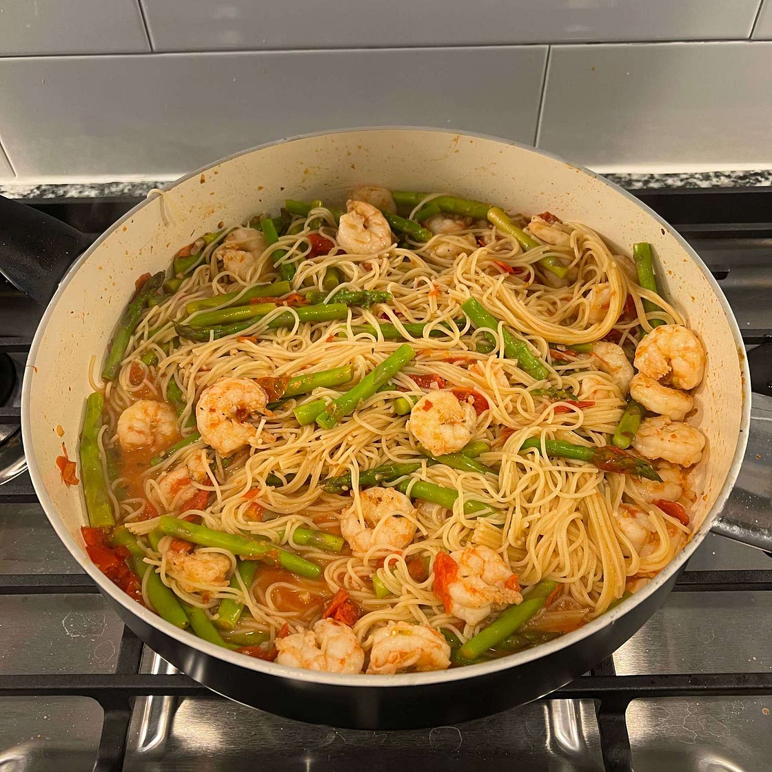 Angel Hair with Shrimp and Asparagus