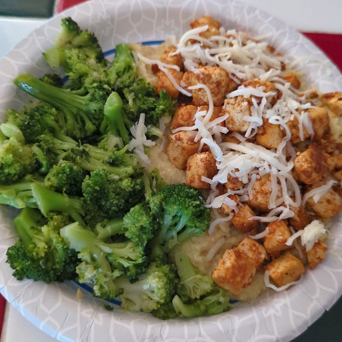 Vegan Blackened Tofu with Cheesy Grits