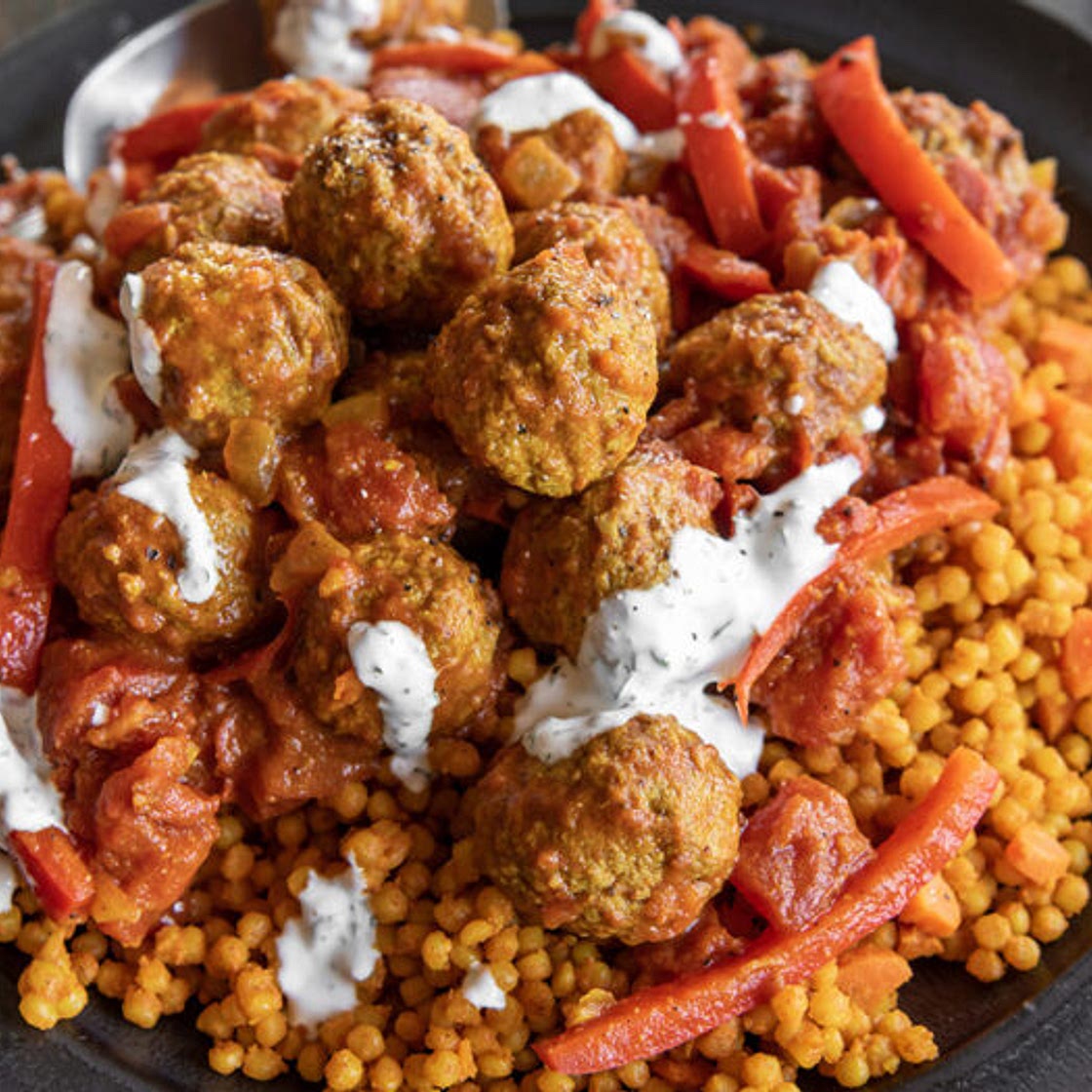 Moroccan-spiced Meatballs with Couscous
