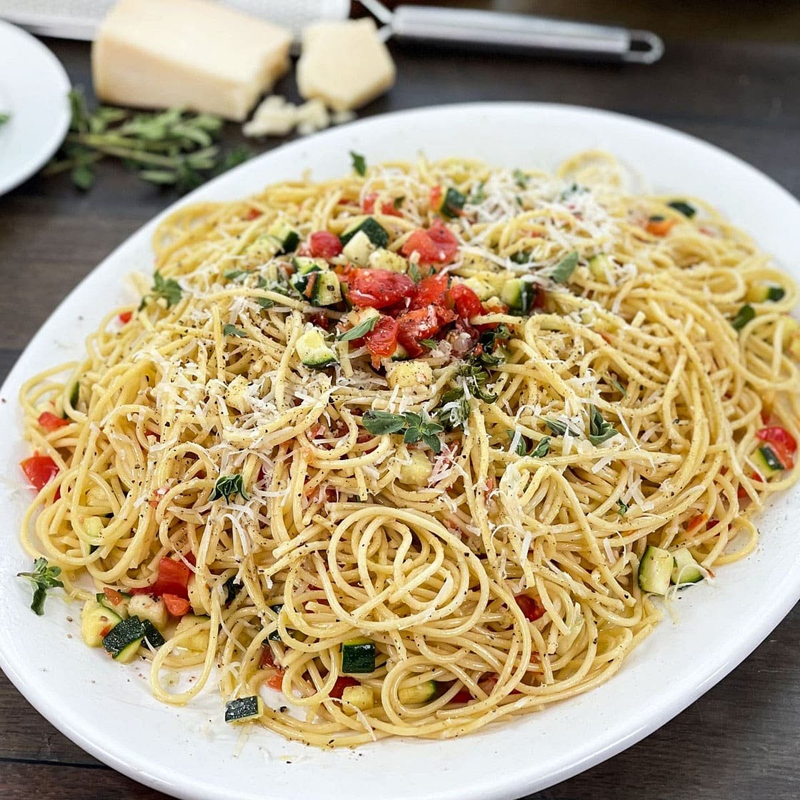 Pour-Over Veggie Pasta