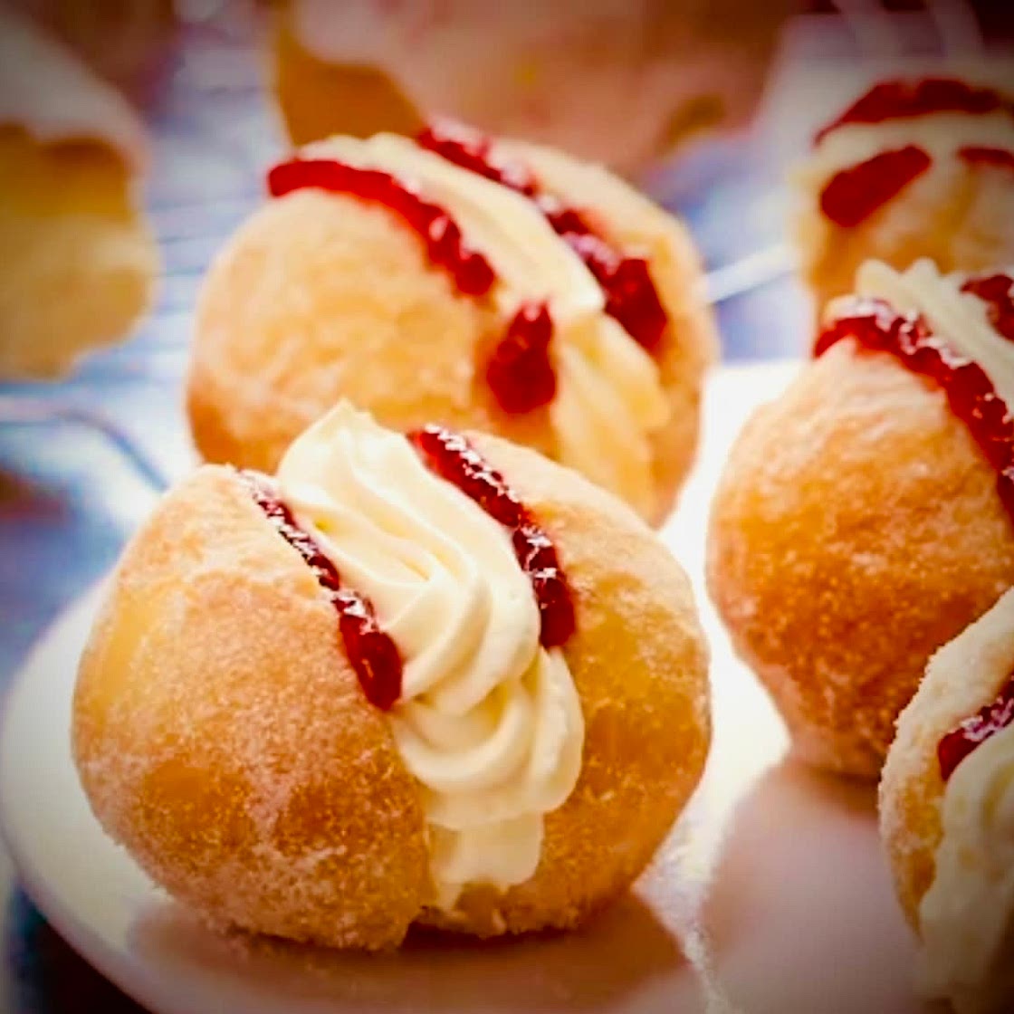 Sweet Brioche Bun With Whipped Cream