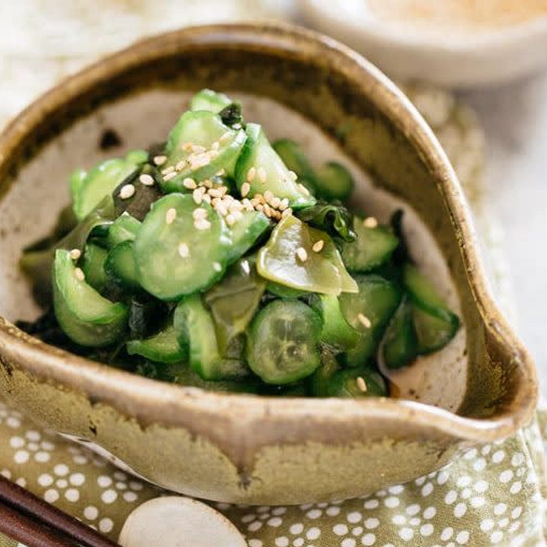 Japanese cucumber side salad