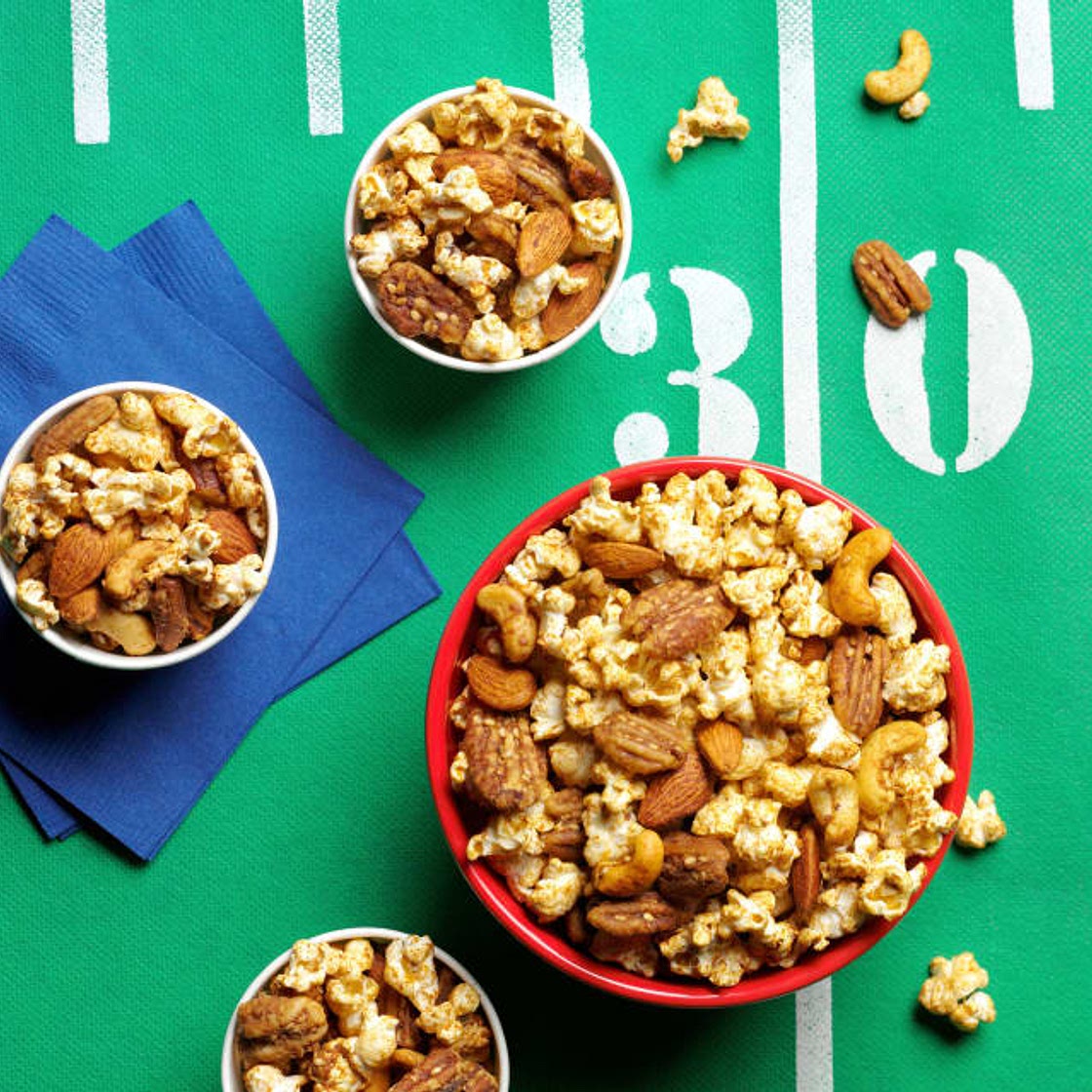 Spicy Nuts and Popcorn Party Mix