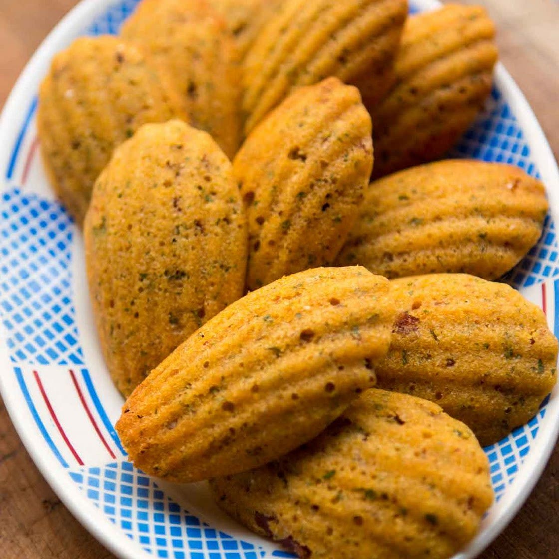 Cornmeal, Bacon, Sun-dried Tomato Madeleines