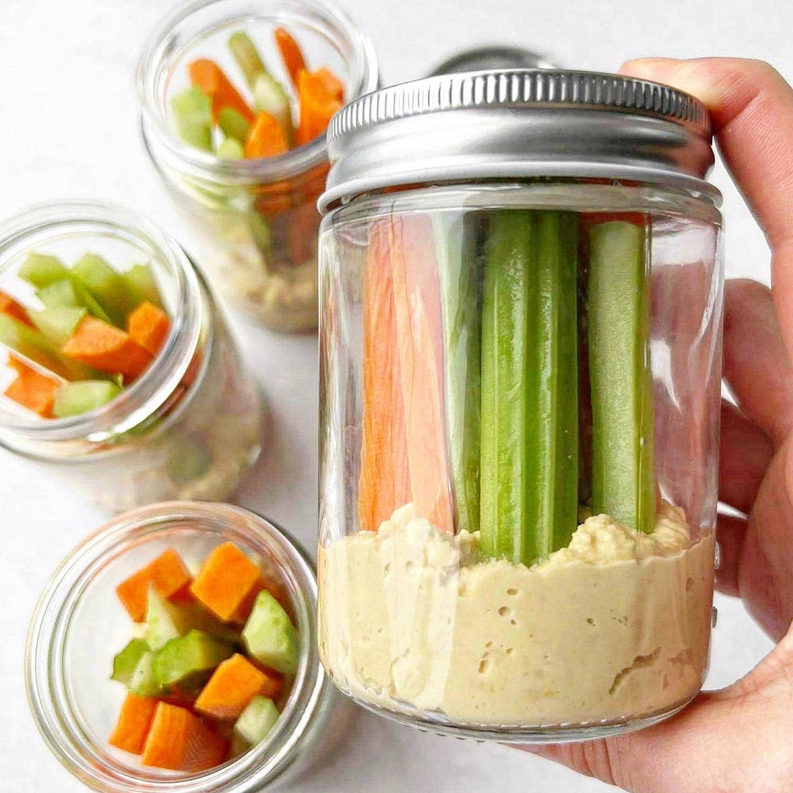 Hummus & Vegetable Stick Snack Jars