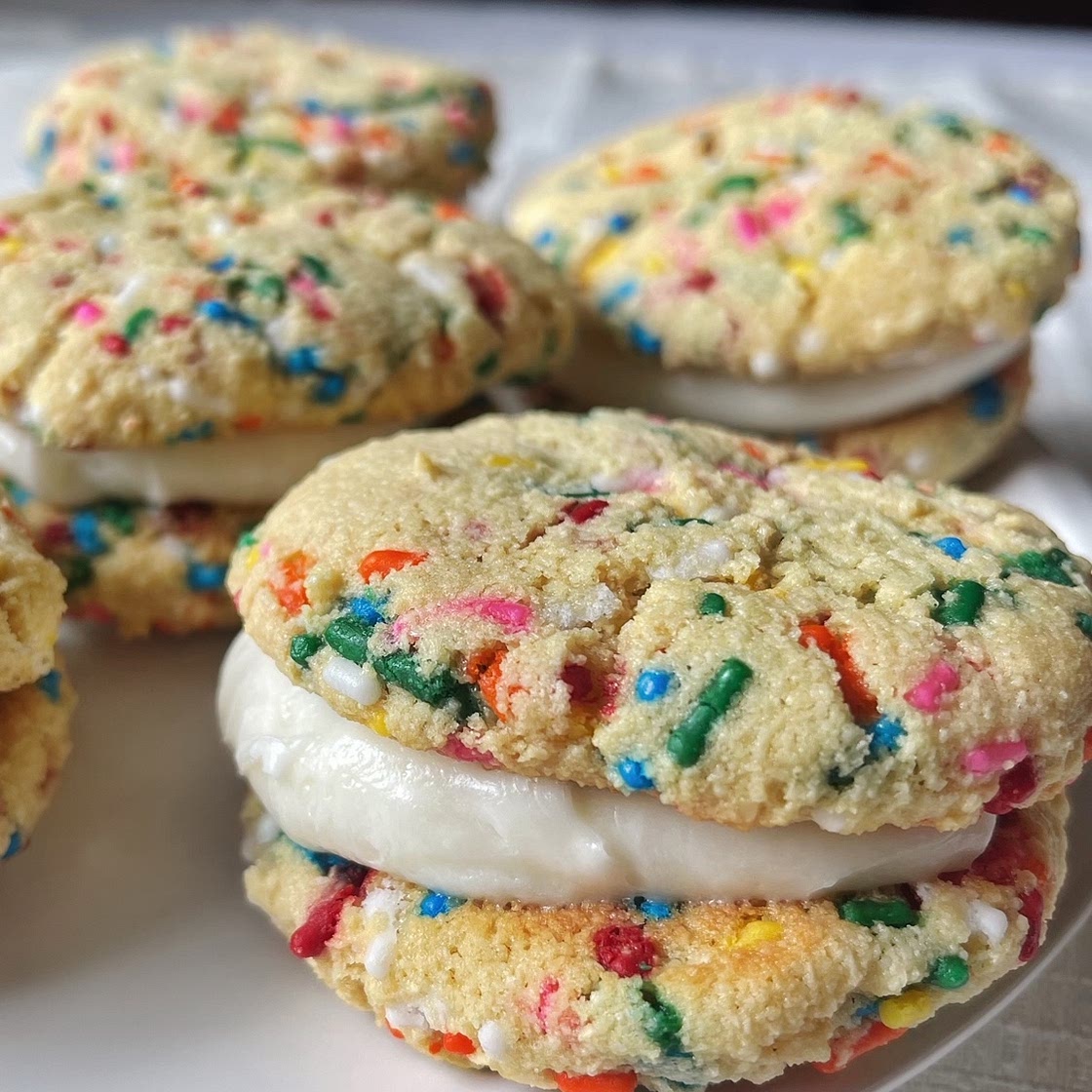 Funfetti Cake Batter Cookie Sandwiches With Simple Homemade Buttercream