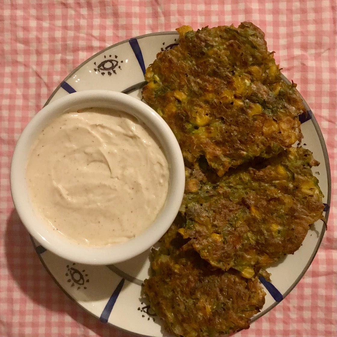 Baked Turkish Zucchini Fritters with Garlicky Yogurt Dip