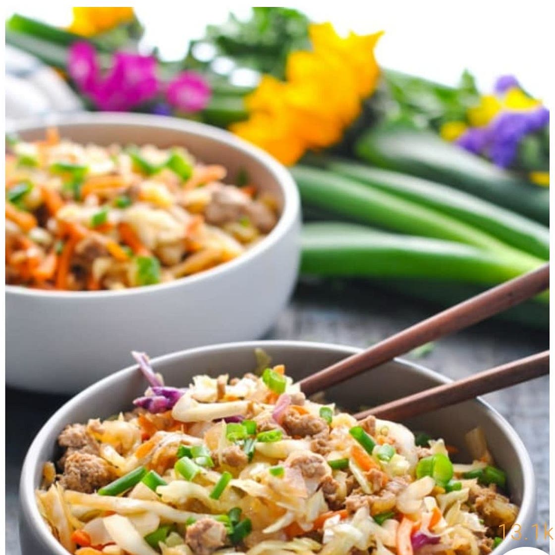 15 Minute Egg Roll in a Bowl