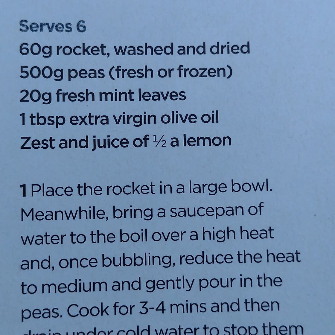 Rocket, pea & mint salad