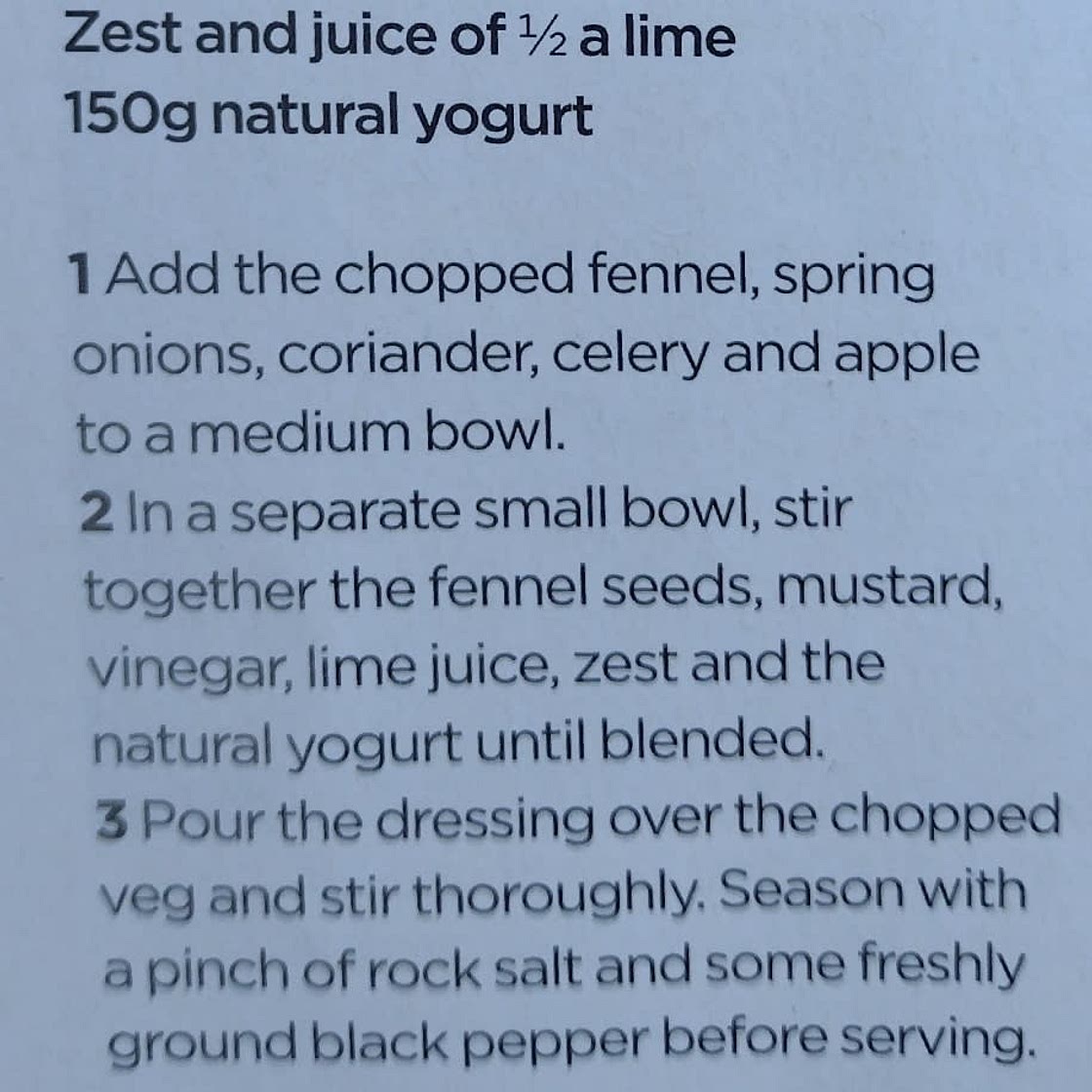 Summer veg coleslaw with coriander.
