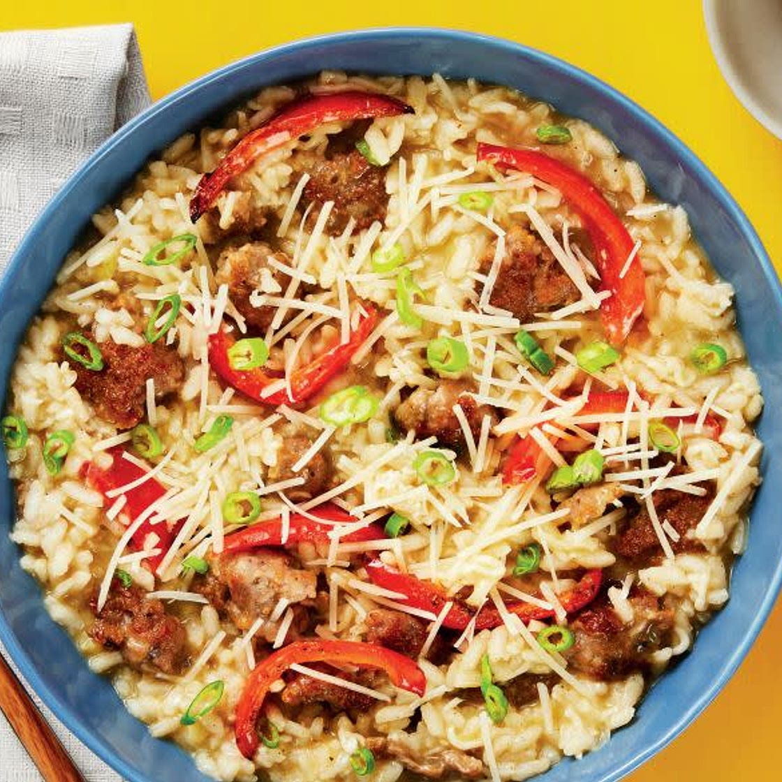 Pork Sausage & Bell Pepper Risotto with Parmesan & Lemon