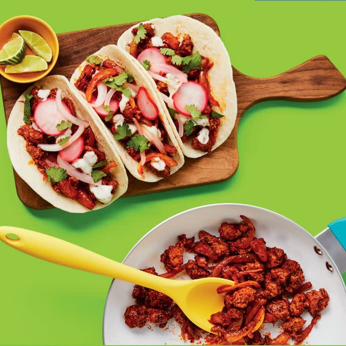 One-Pan Pork & Pineapple Tacos with Pickled Veggies & Lime Crema