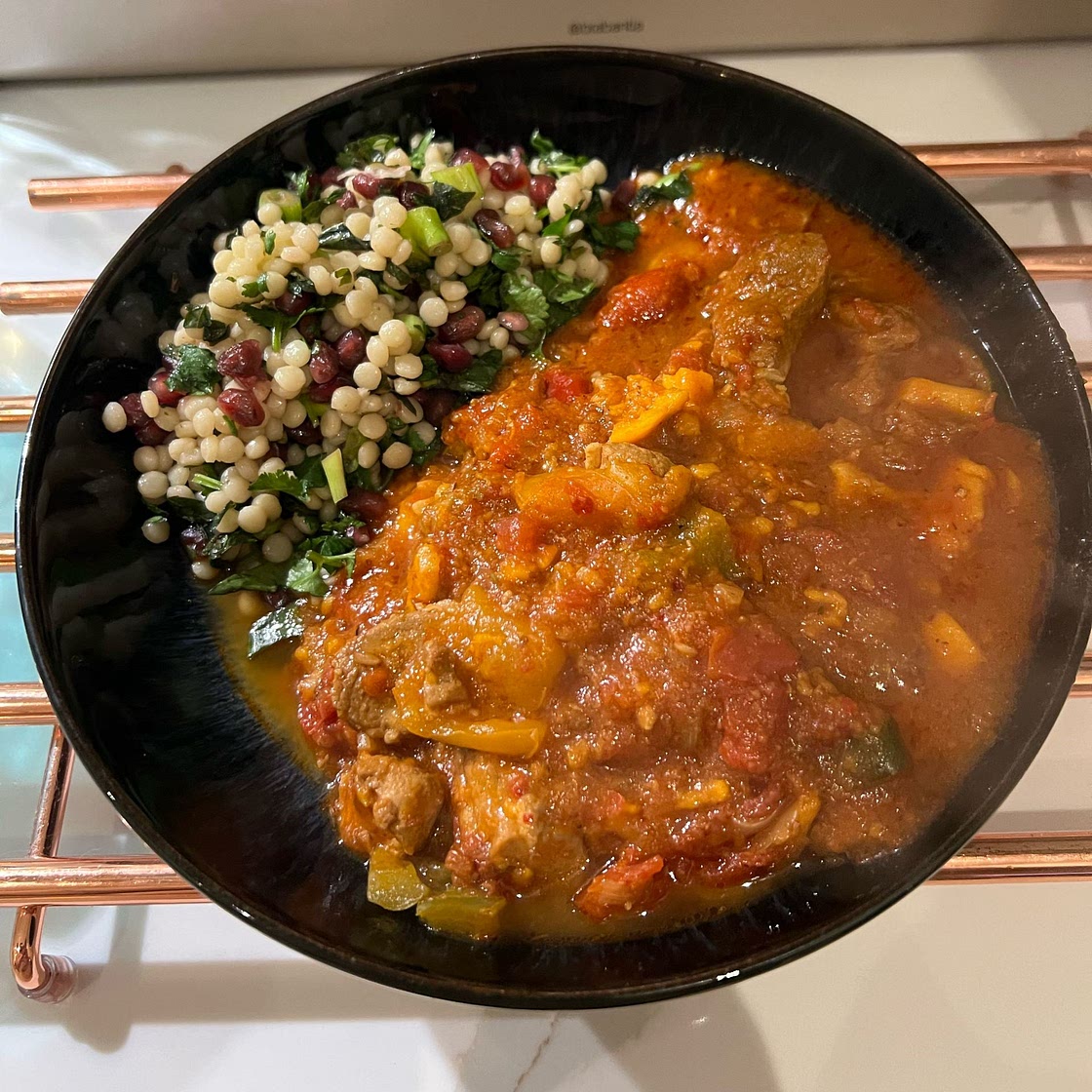 Belazu's Spiced Apricot Harissa Lamb Shanks With Jewelled Cous Cous