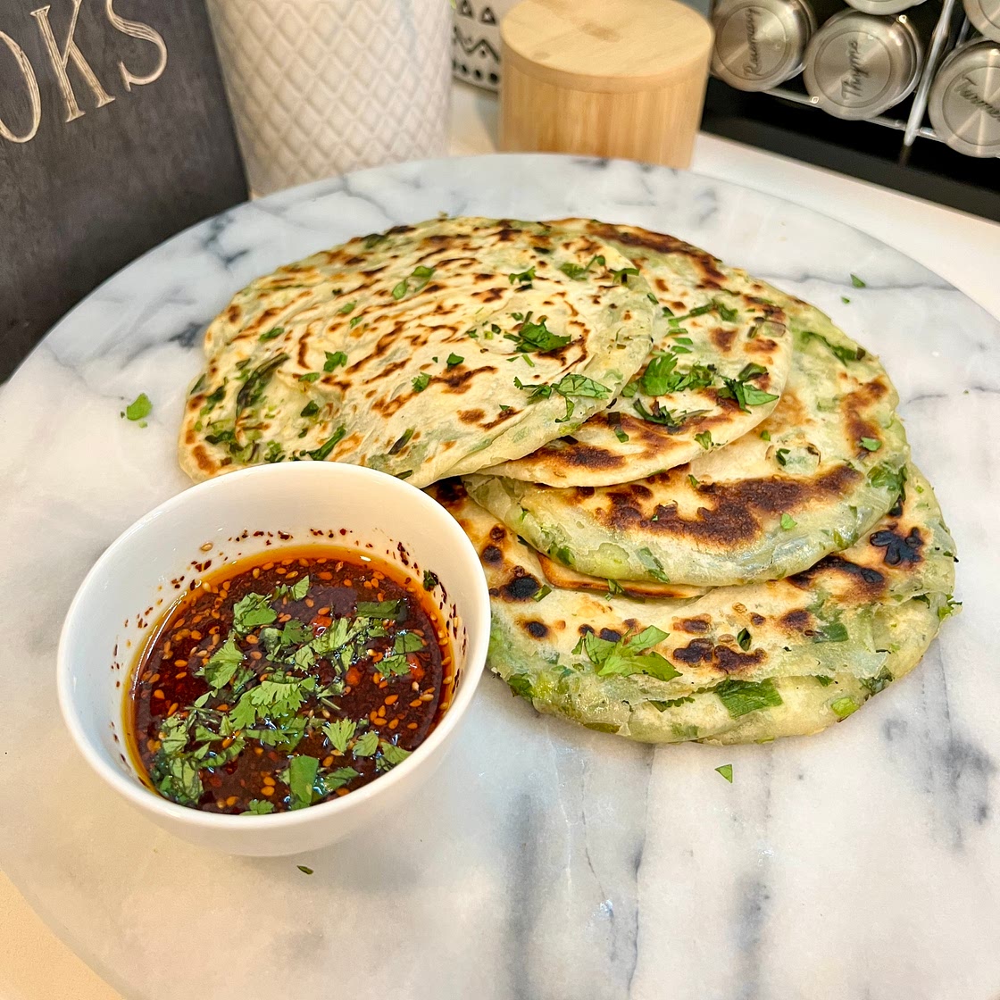 Chive, Cilantro, and Scallion Pancakes