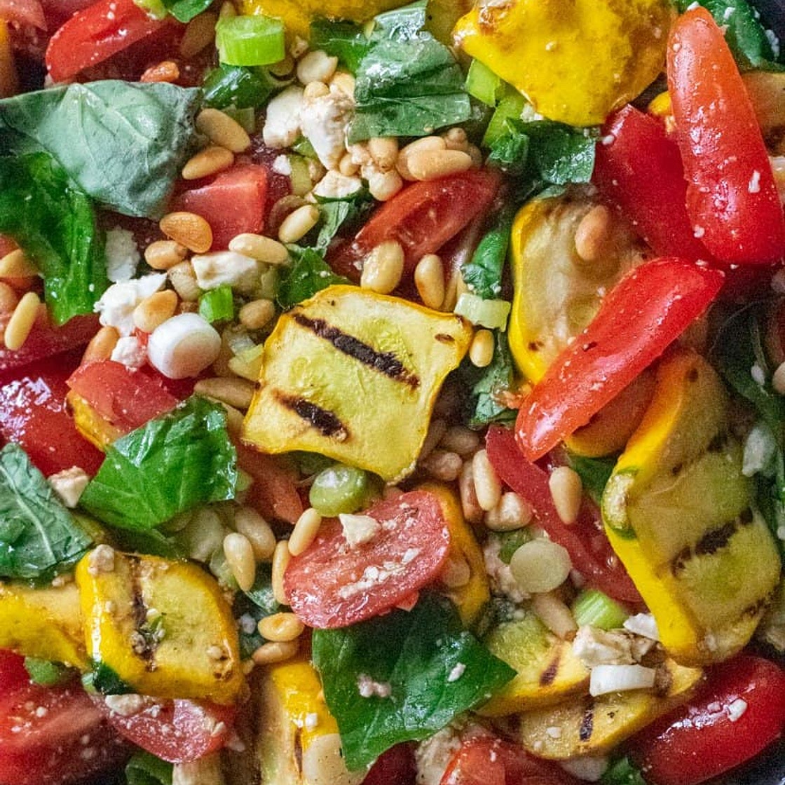 Patty pan squash salad