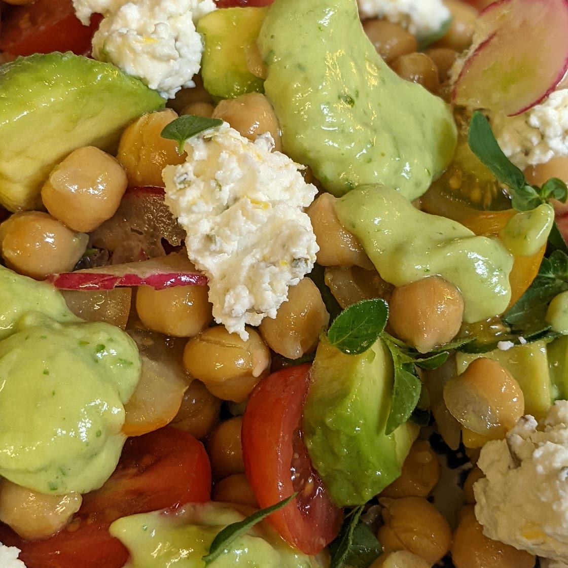 Chickpea, Lemon Feta & Avocado Salsa Salad