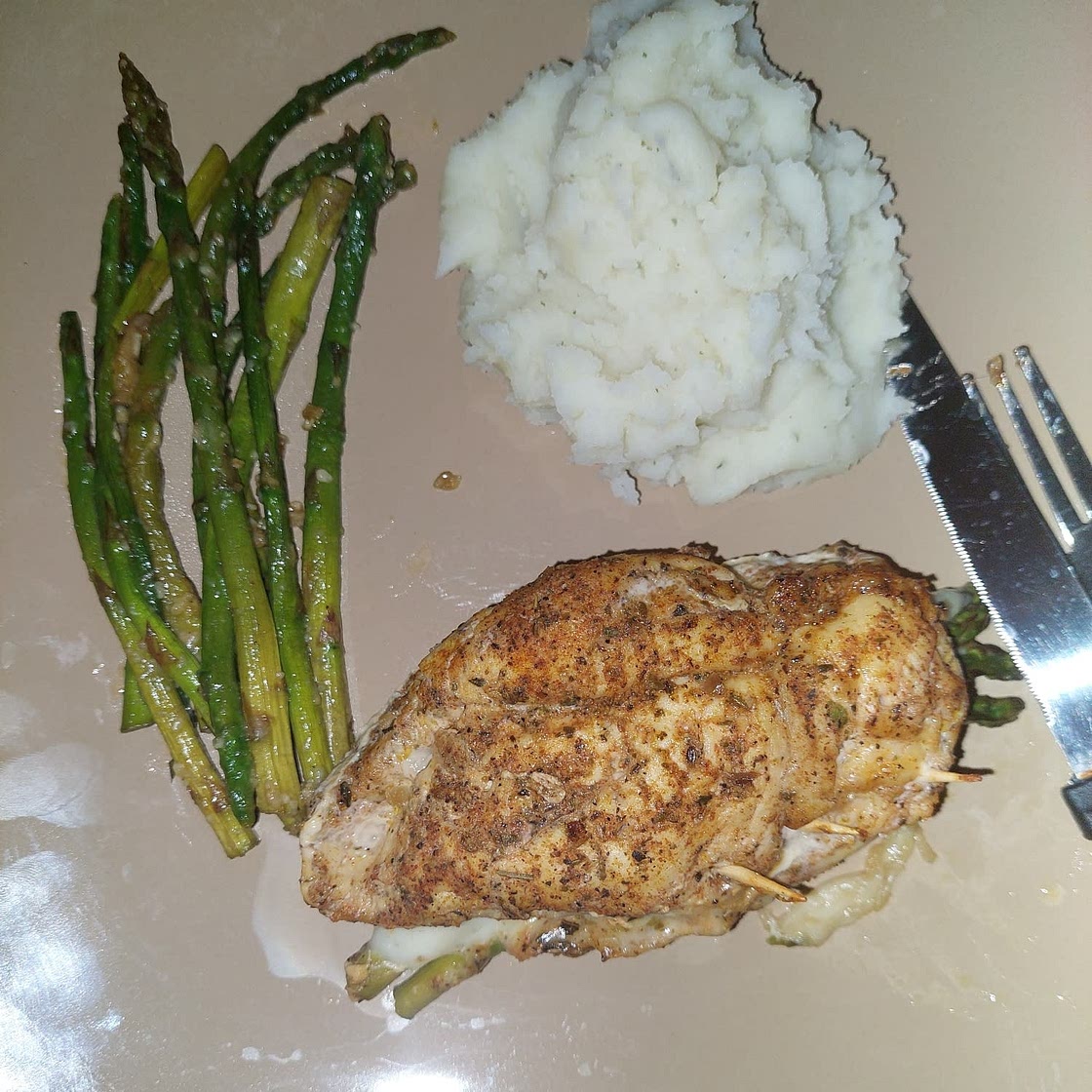 Cheesy Asparagus Stuffed Chicken