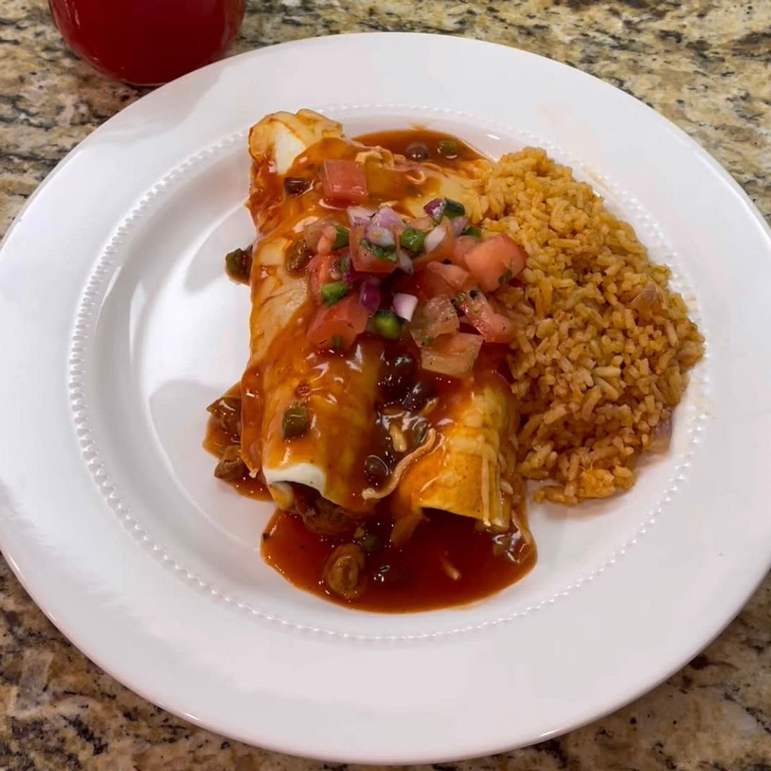 Cheesy Chicken & Black Bean Enchiladas 
