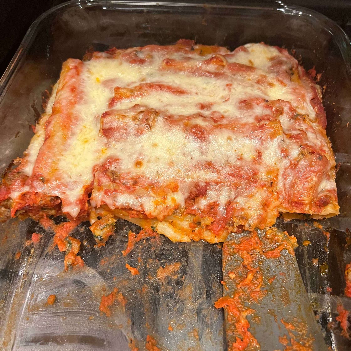 Italian Sausage & Cheese Baked Manicotti