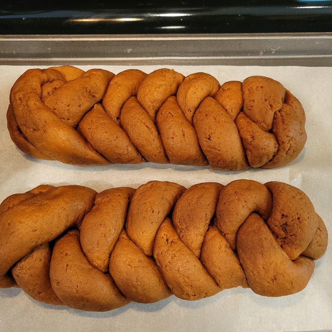 Oat Challah (100% oat flour) braidable.