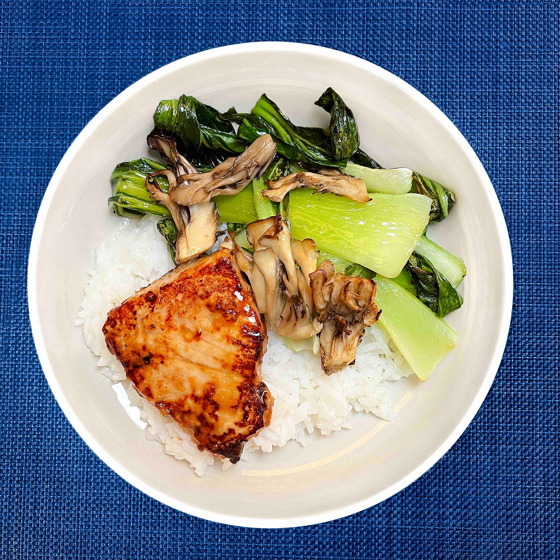 Simple and Savory Miso Ginger Swordfish Steak Bowl