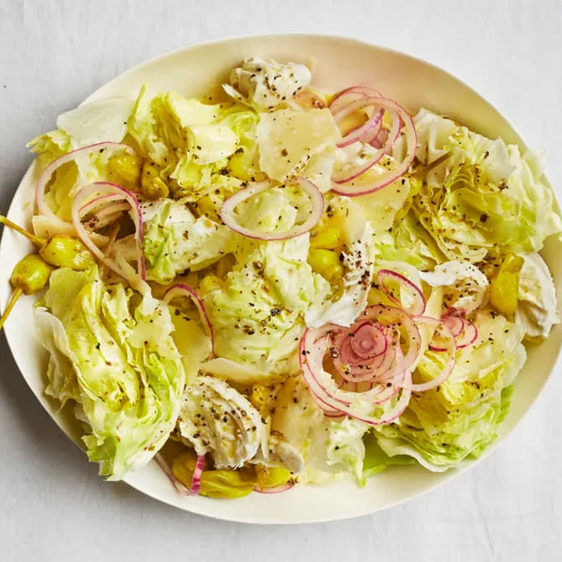 Iceberg Salad with Italian Dressing