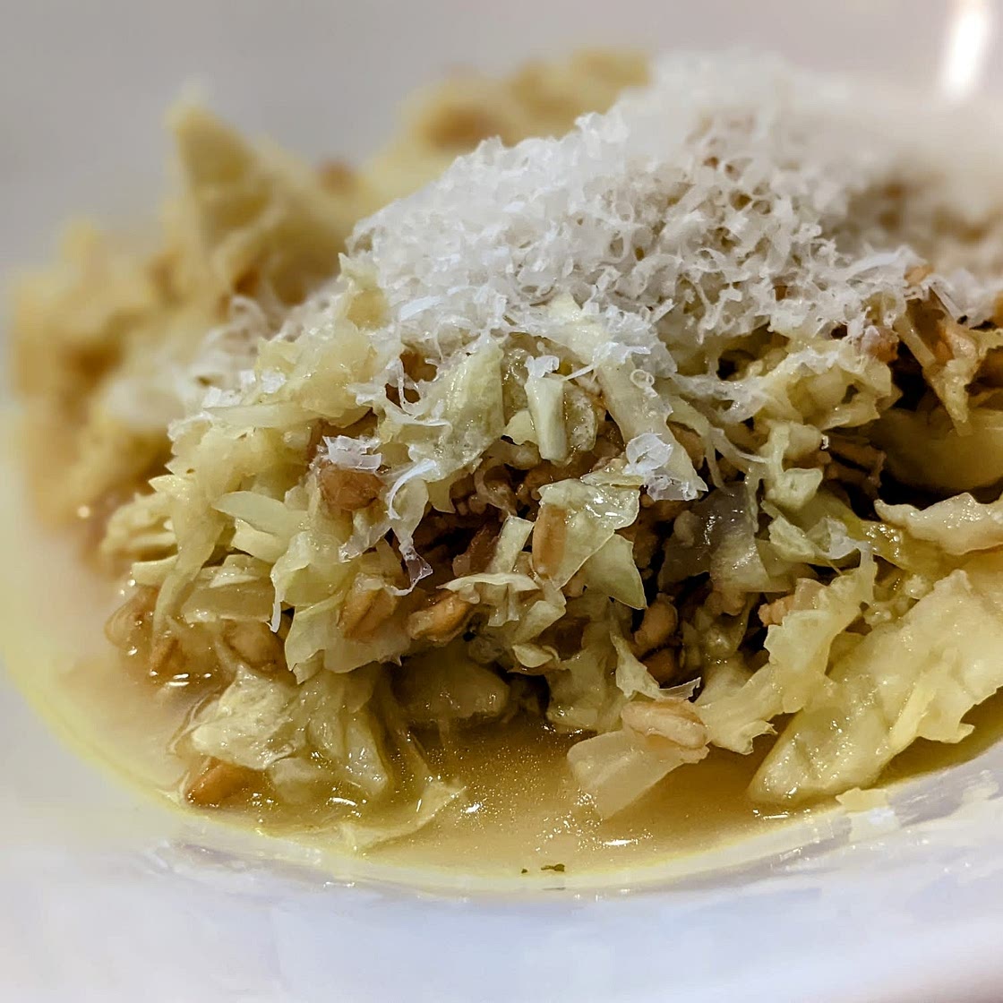 Cozy Cabbage and Farro Soup
