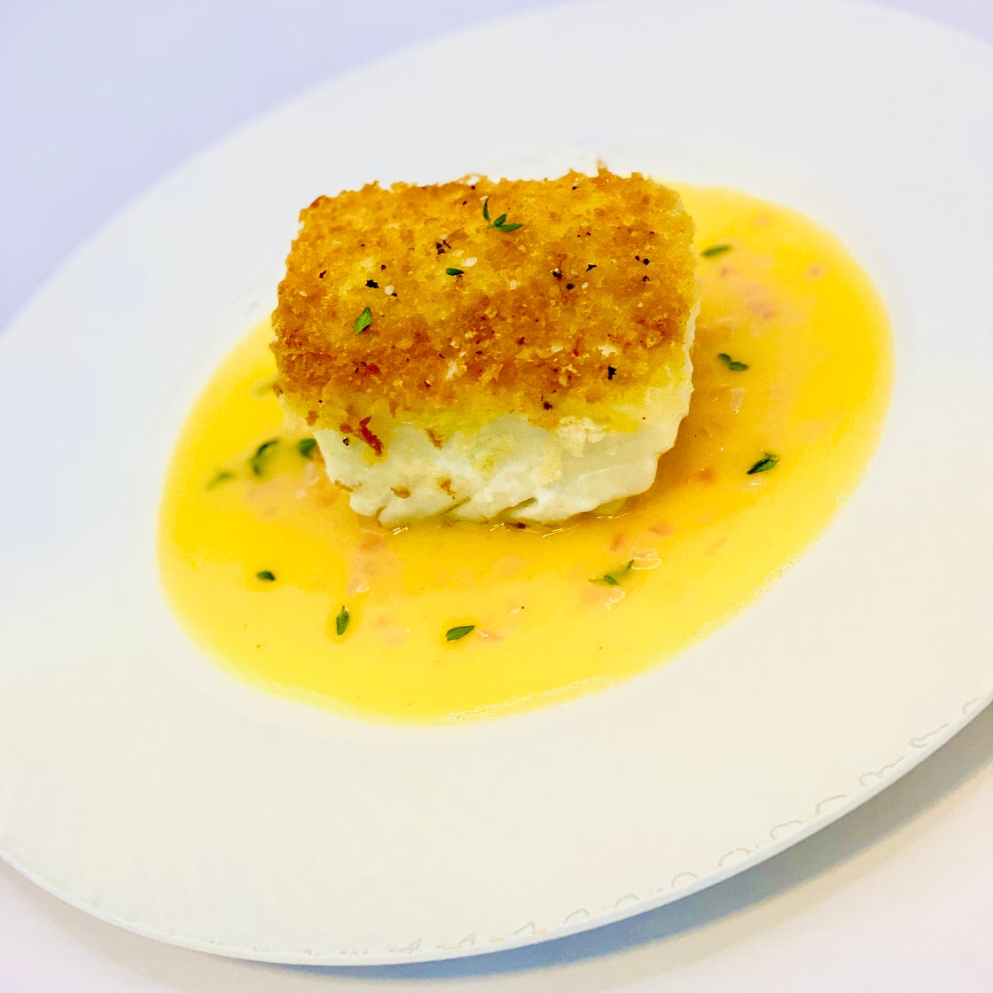 Crusted Halibut with Beurre Blanc