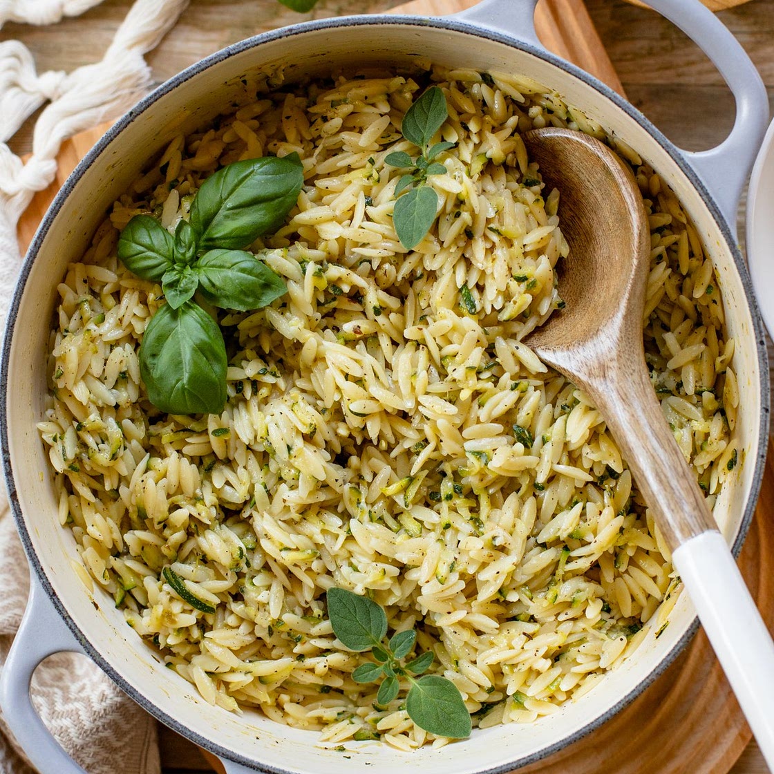 Creamy Lemon Zucchini Orzo