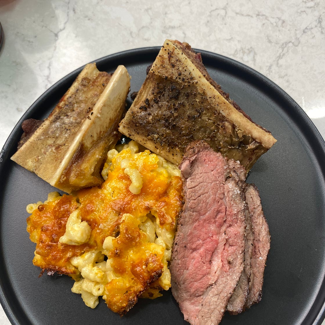Bone Marrow Mac N Cheese + Tri Tip
