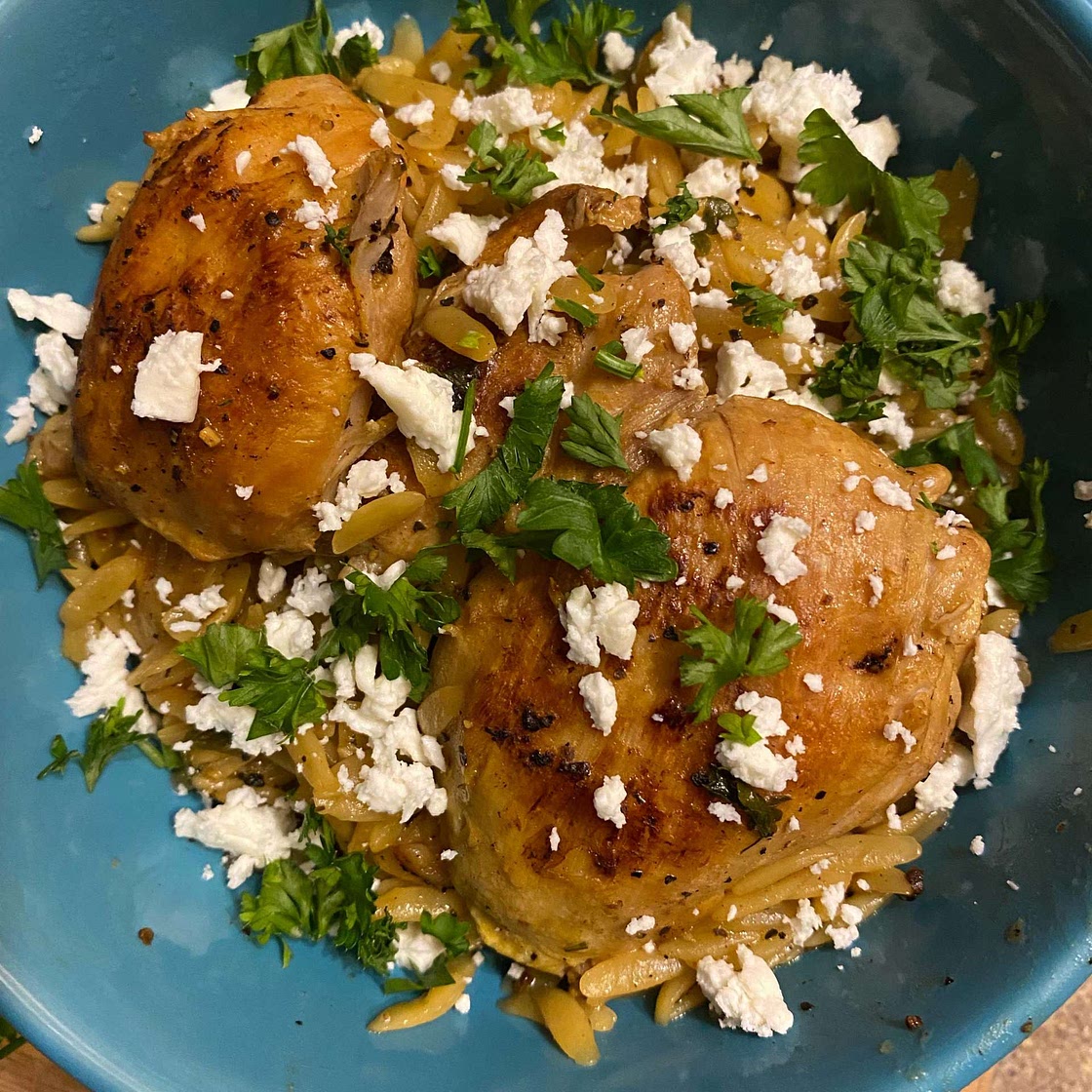 One Pot Lemon Pepper Chicken with Orzo