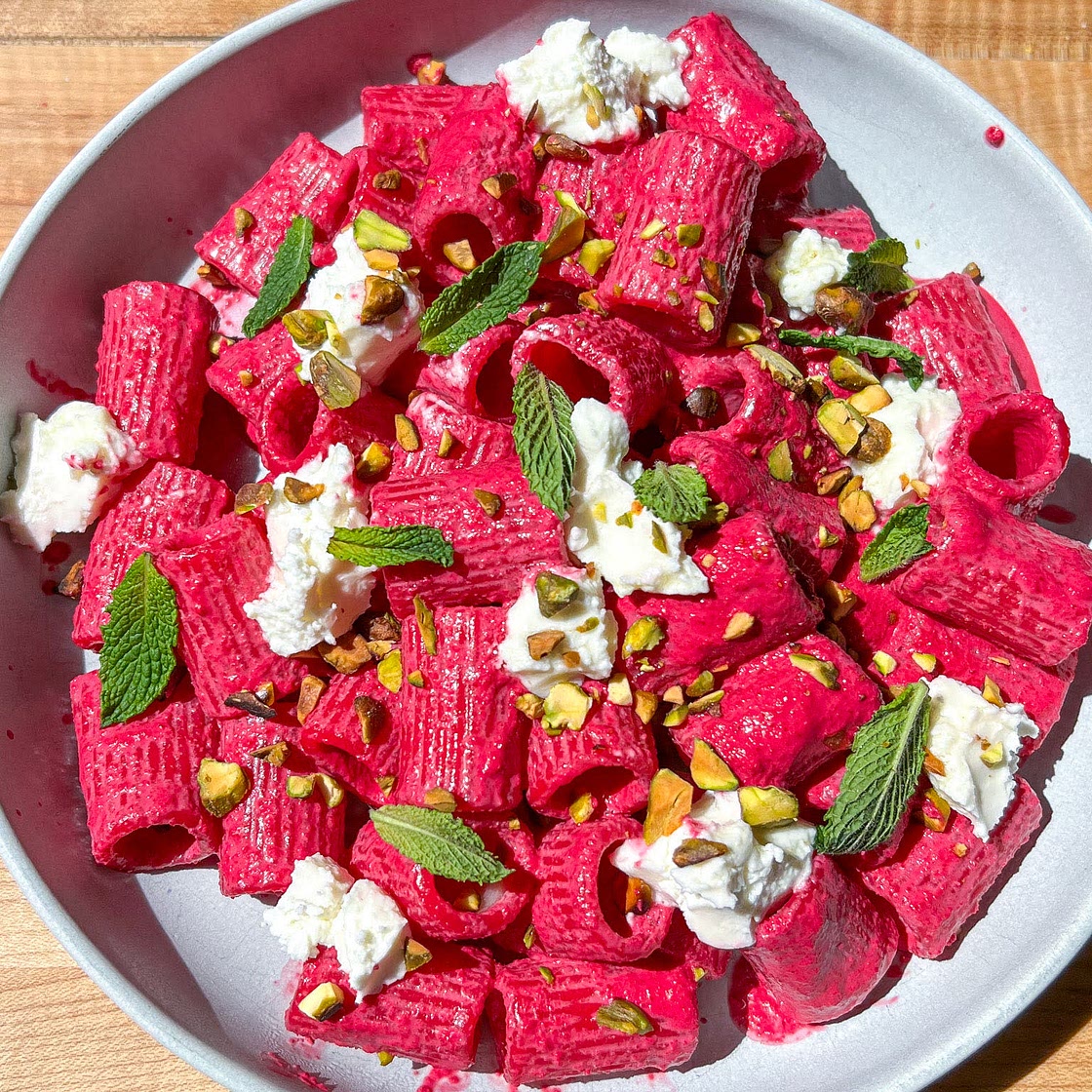 Pâtes betteraves chèvre