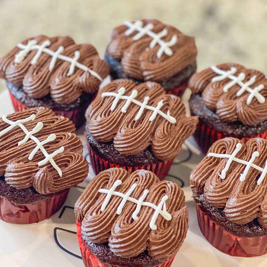 Dr Pepper Football Cupcakes 