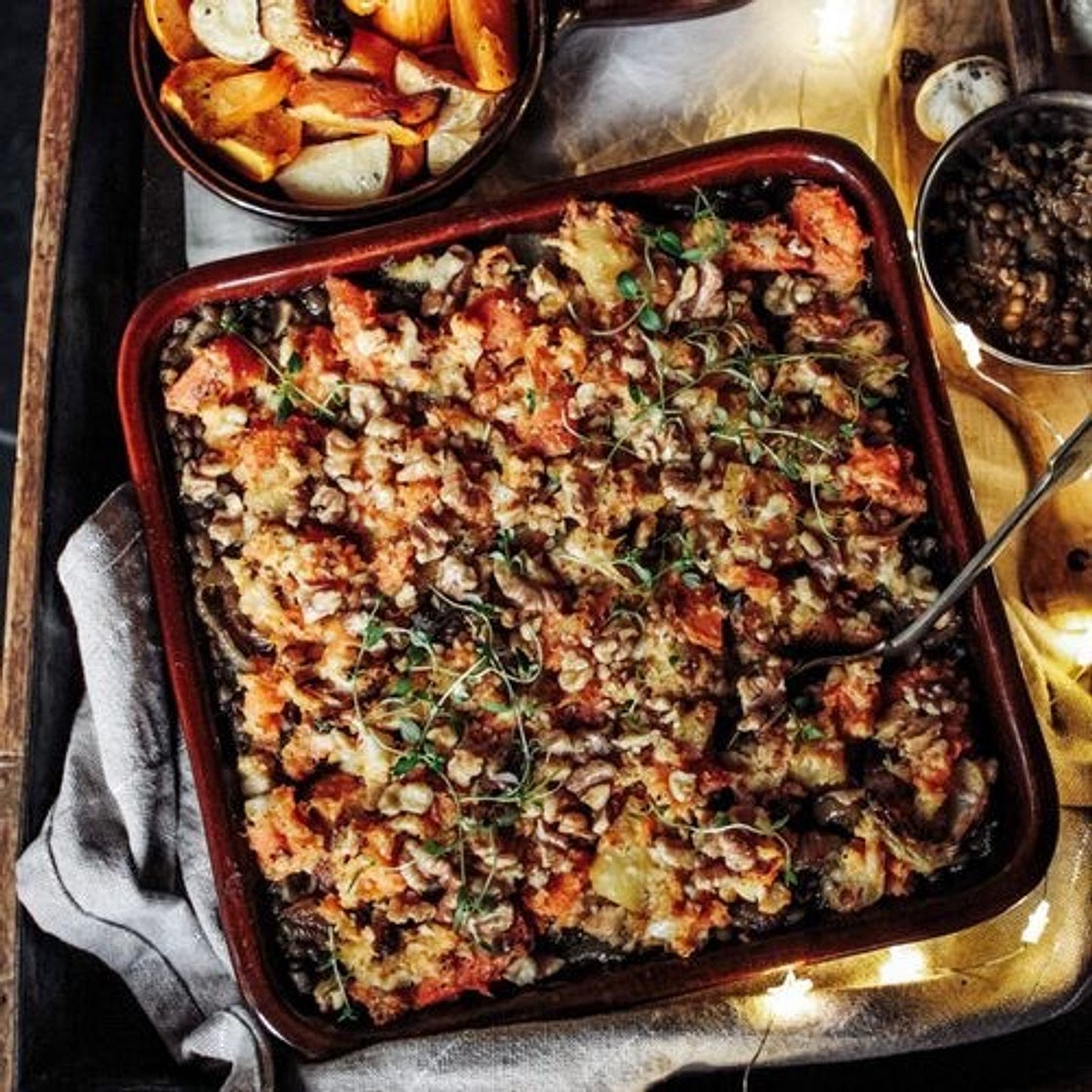 The Ultimate Winter Lentil & Roast Veg Bake