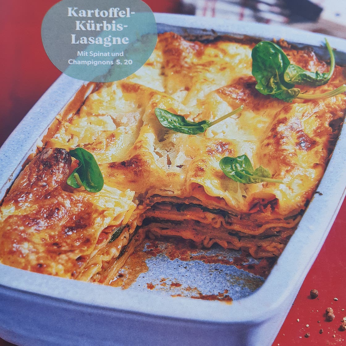 Kartoffel-Kürbis-Lasange mit Spinat