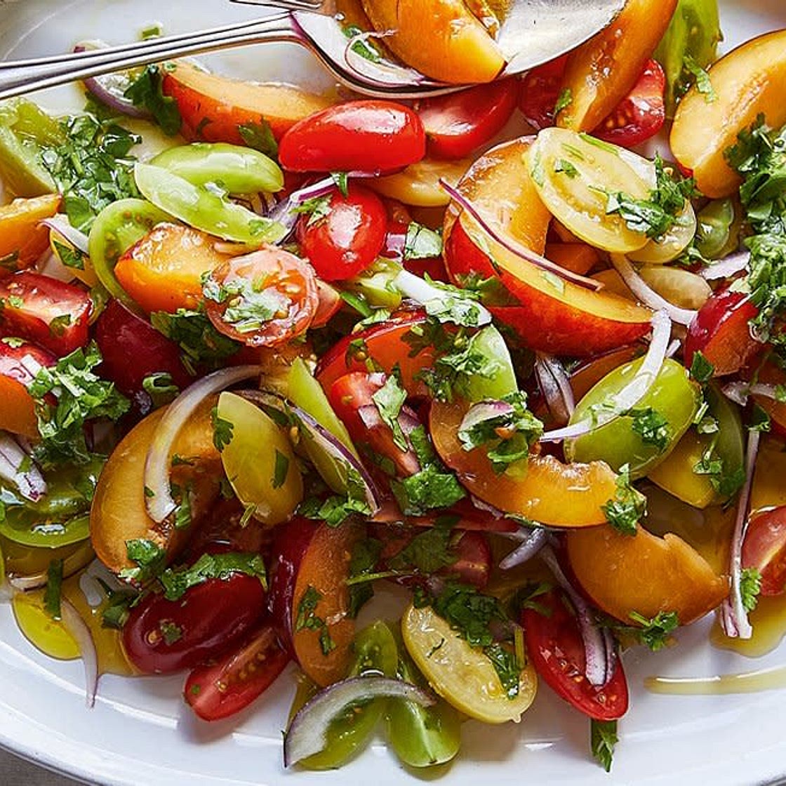 Plum, Tomato and Coriander Salad