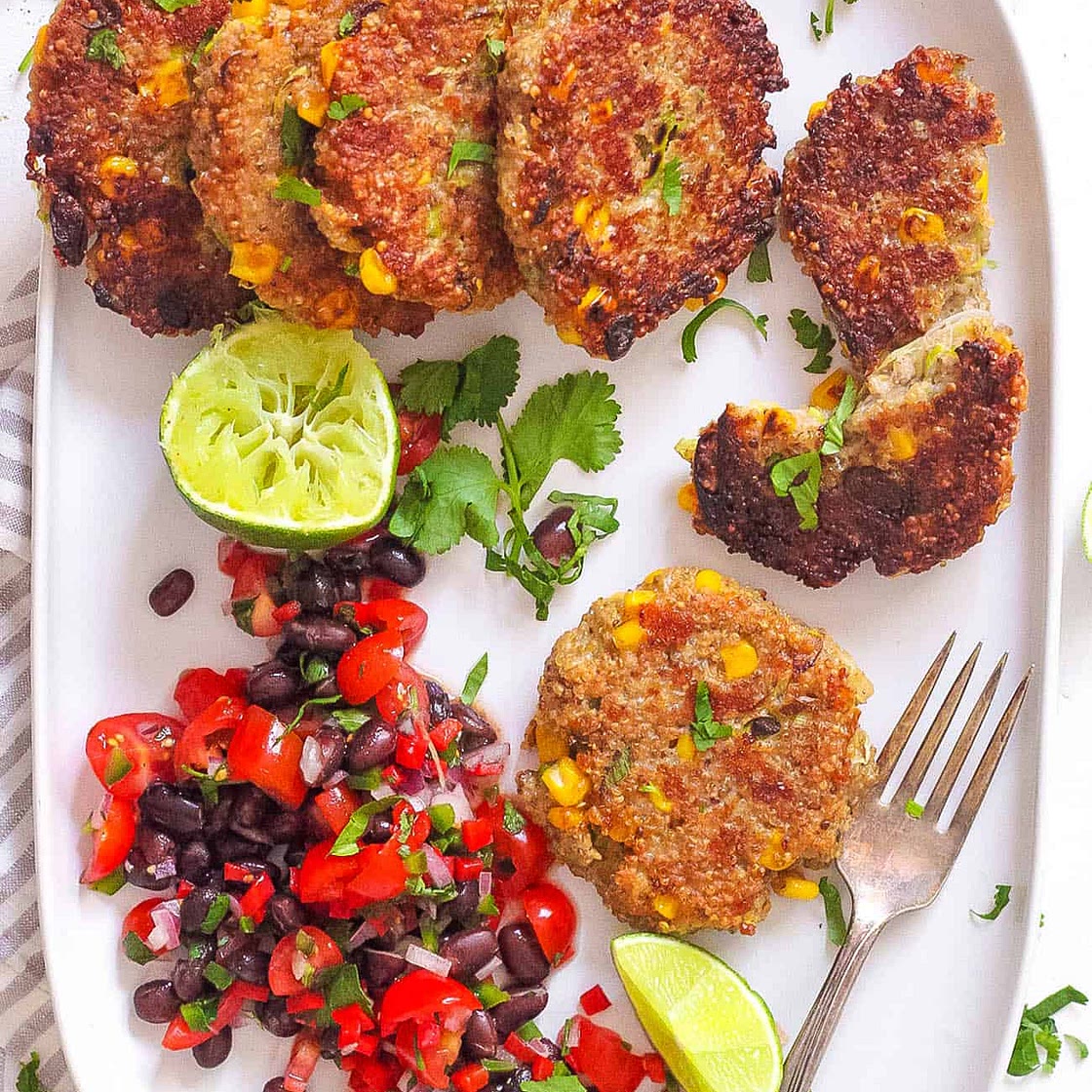 Sweet Corn Tamale Cakes With Black Bean Salsa