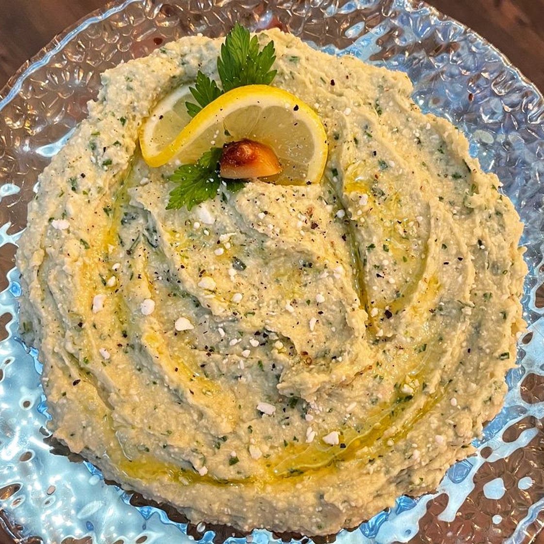 *EASY* White Bean Dip with Roasted Garlic and Feta — Bottomless Chef