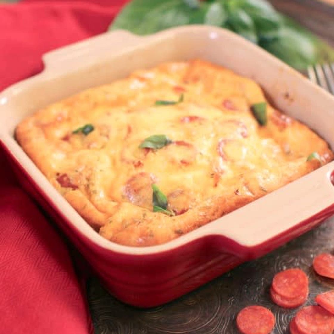 Crustless Pizza Quiche For One